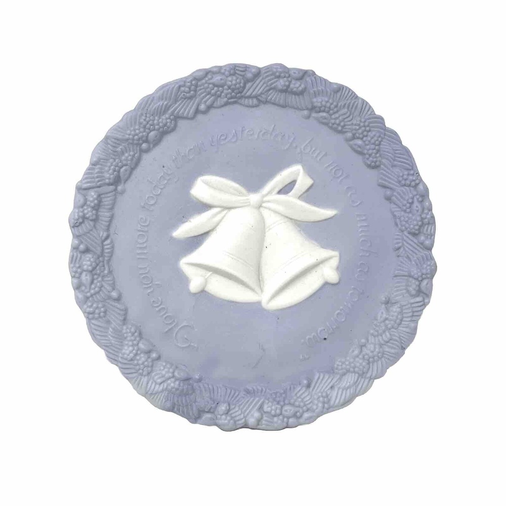 Vintage Light Blue Fenton Satin Glass 25TH Anniversary Collectors Plate 8"